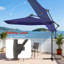 Parasol de terrasse 8,2 pi à DEL: Protection contre le soleil et la pluie avec éclairage ambiant-236663229
