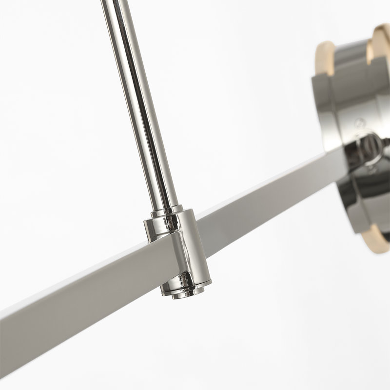 Kelly Wearstler Melange 63" Linear Pendant with Alabaster, Polished Nickel