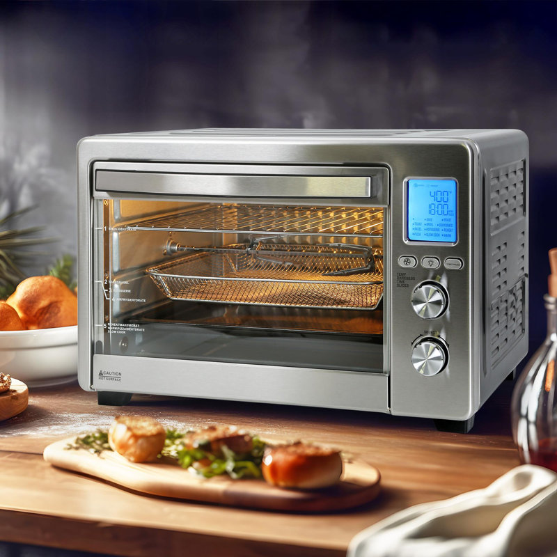 LNC Home Toaster Oven with Rotisserie, Silver