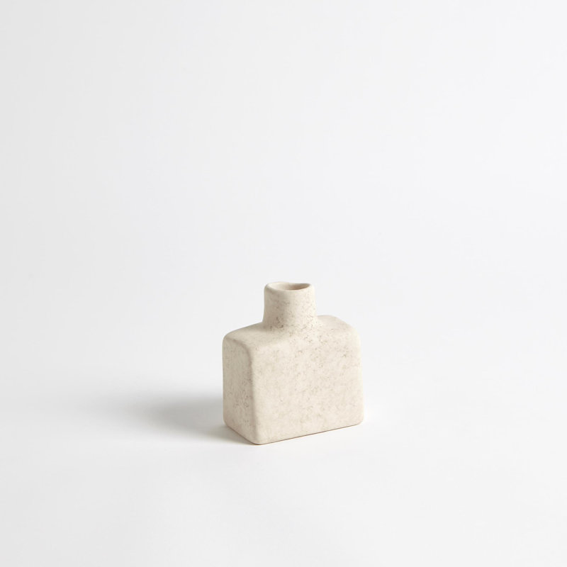 Short Stack Bottle-Reactive Ivory, 4" H x 3.5" W x 2.25" D