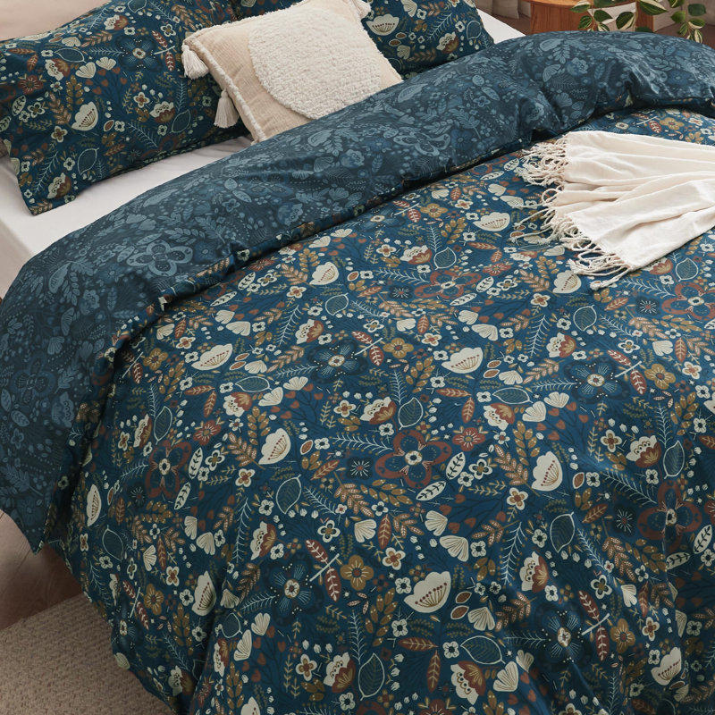Housse de couette réversible Literie, Housse de couette grand + 2 taies décoratives