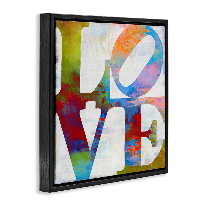 «Love Rainbow fond», art mural encadré sur toile flottante par Jamie MacDowell fwp-201, H 18 po x l 18 po
