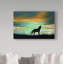 « solitaire loup silhouette », reproduction de peinture à l’acrylique sur toile tendue-31973511