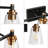 Geonaa 3 - Light Dimmable Black Vanity Light with Towel Bar Set