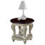 Table de bout ronde, canapé en bois massif deux tons, table d'appoint avec tablette et table de coin de 22 po-210723776