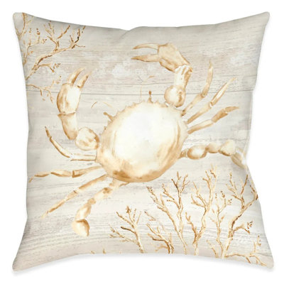 Calm Shores Crab Polyester Throw Pillow