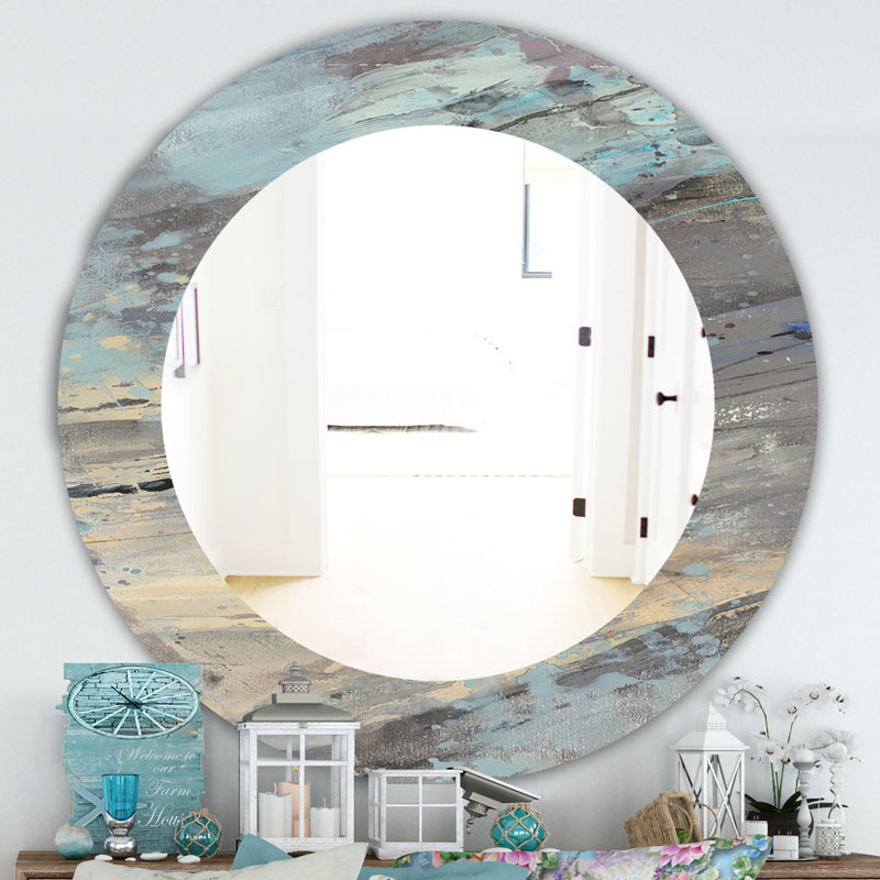 Modern Accent Mirror, Rock Panel Decorative Wall Mirror - Rock Panel I, 31.5" H x 31.5" W