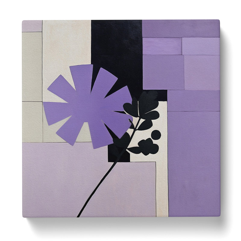 Lavender Flower Suprematism - Wrapped Canvas