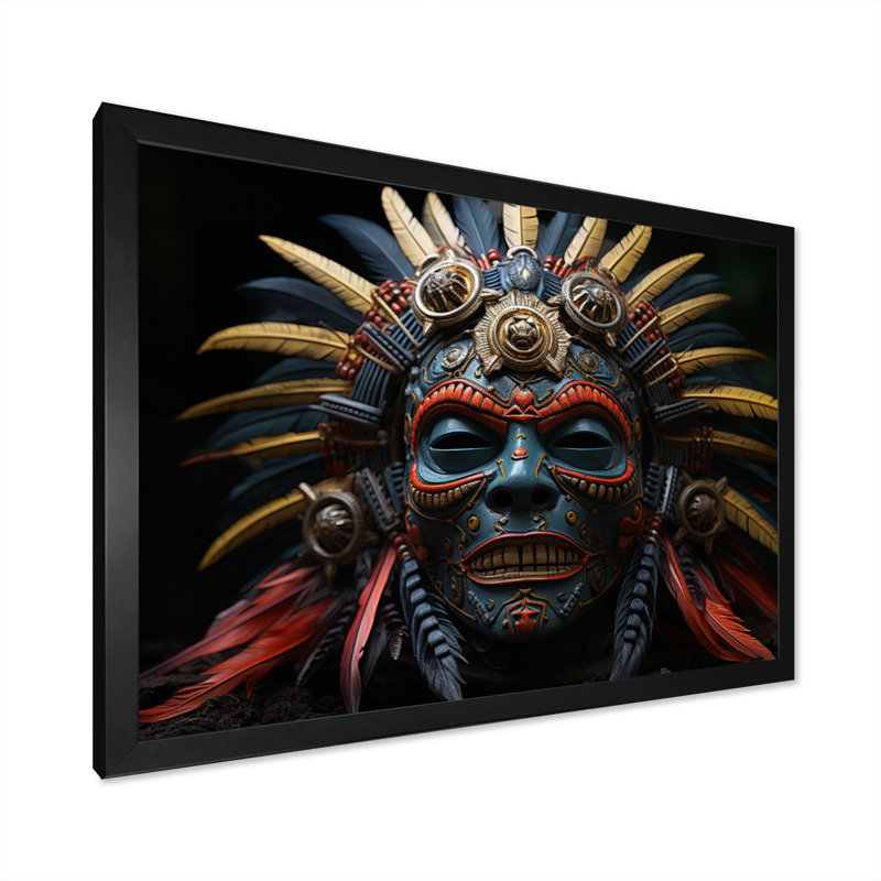 «Chriss African Tribes Mende Mask I», reproduction sur toile, H 30 po x l 40 po x P 1,5 po, Cadre photo noir