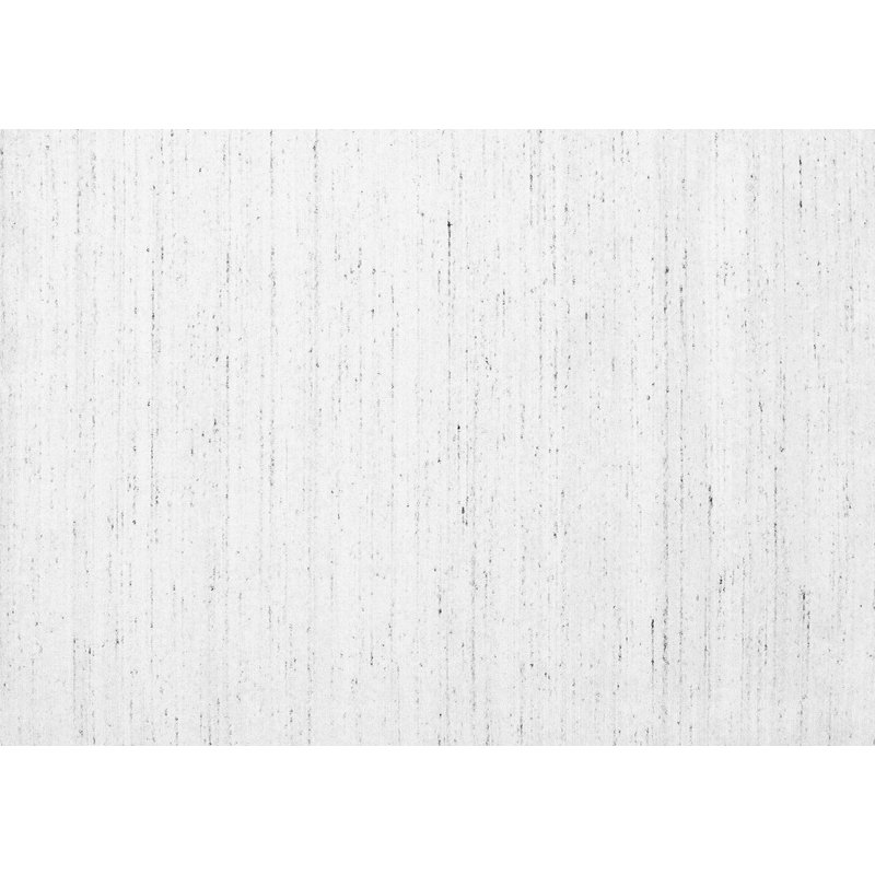 Tapis de couleur unie en chenille tissé à la machine en blanc Marnie, Rectangle 4 pi x 6 pi
