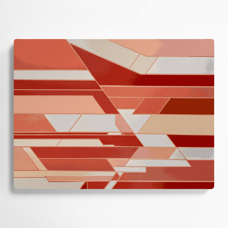Hard Edge 22, art mural en métal beige, H 11 po x l 14 po