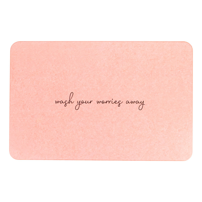 Non-Slip Bath Mat, Pink/Black