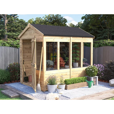 Dunster House Potting Shed Apex Roof W6' x D8' (W1.8m x D2.4m) Overlord Modular