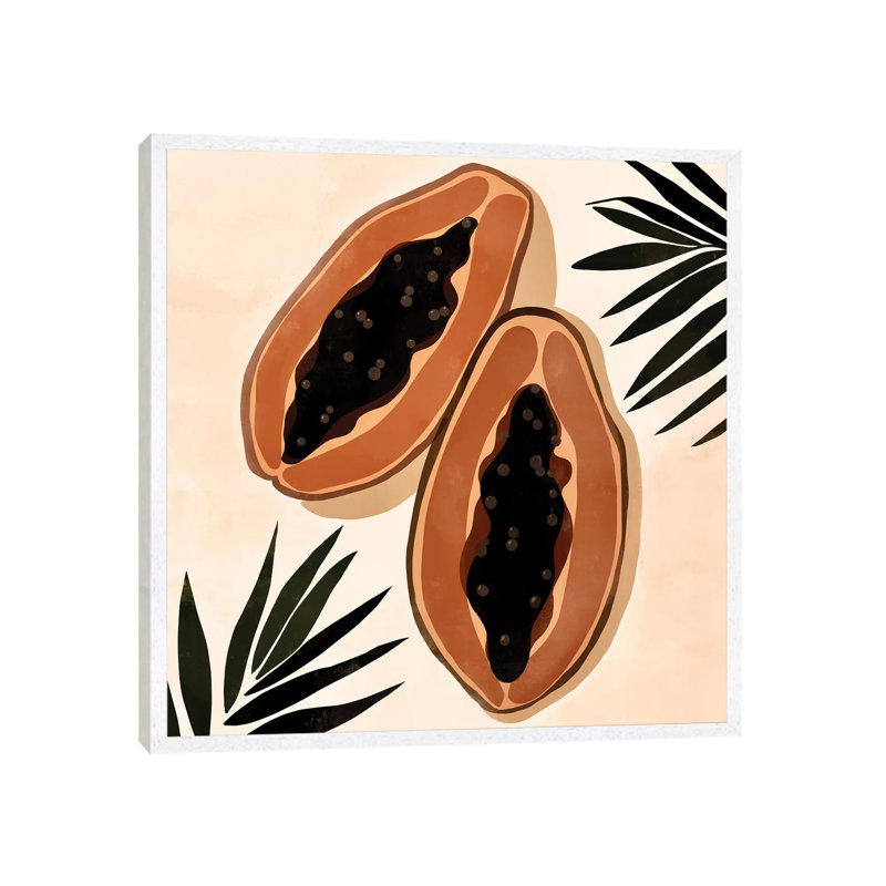 Papaya 1 Piece Wall Art on Canvas, 45.72 cm H x 45.72 cm W, White Framed Canvas