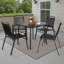 5-Piece Square Outdoor Dining Set, Rust-Resistant Steel Table & Plastic Chairs-20812214