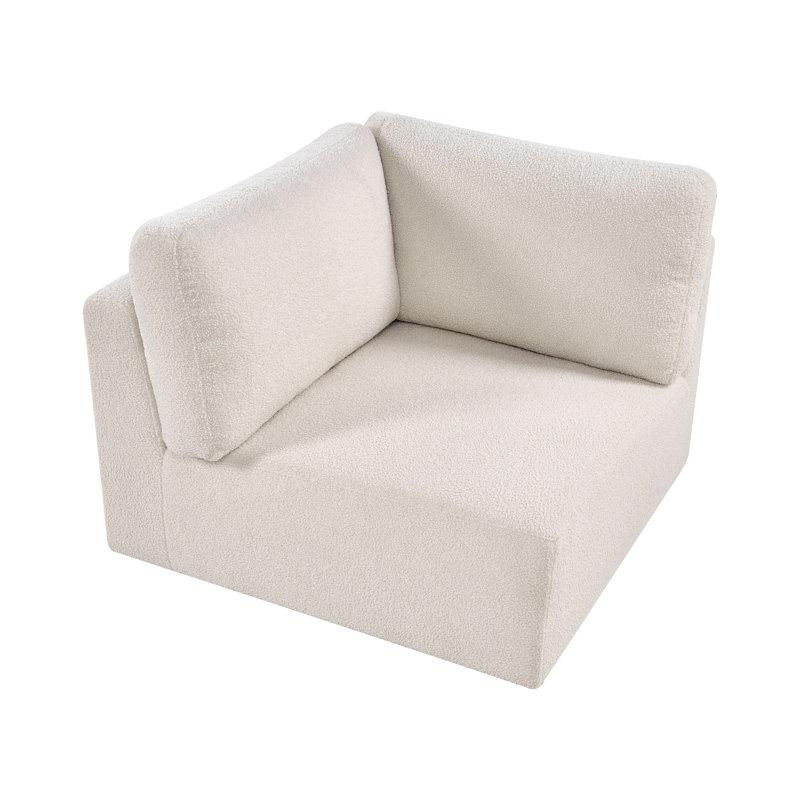 Blerata 1 Seater Seating Component, Off White Boucle, Left Hand Facing