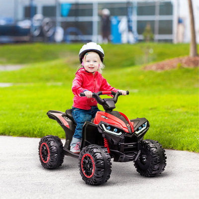 12V Kids ATV Quad Car with Forward & Backward Function, Four Wheeler for Kids with Wear-Resistant Wheels, Music, Electric Ride-on ATV for Toddlers Ages 3+ Years Old