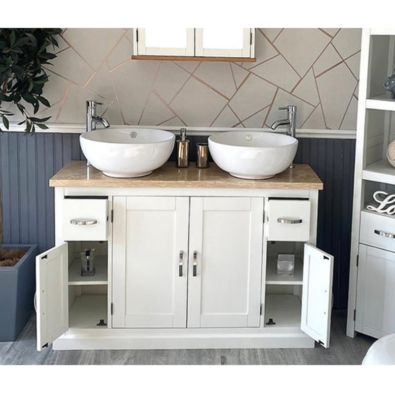 Arbogast 1230mm Double Bathroom Vanity with Vessel Ceramic Basin