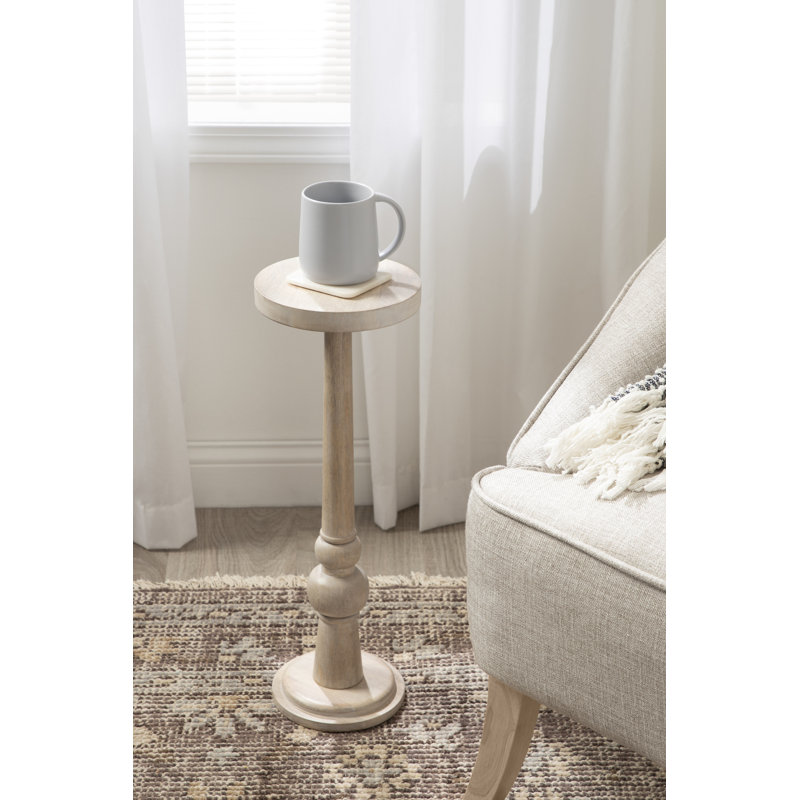 Anike Solid Wood End Table, White Wash
