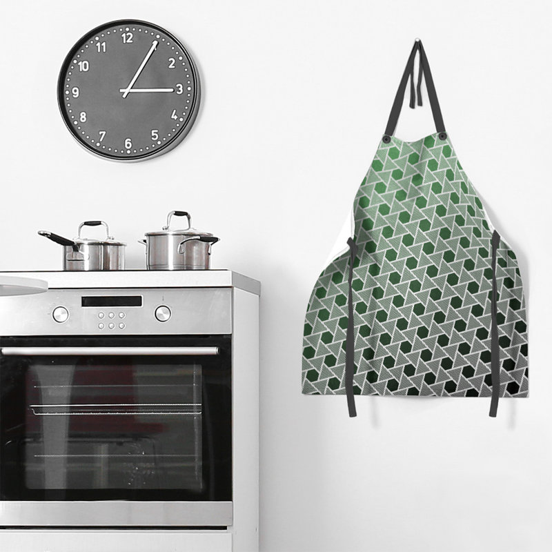 Tablier en hexagones et triangles Rainbow, Noir/vert