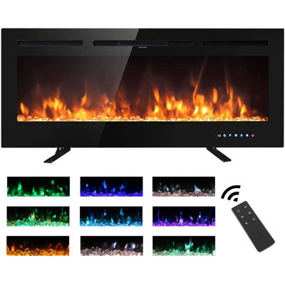 Eul 17 Stories Black Electric Fireplace