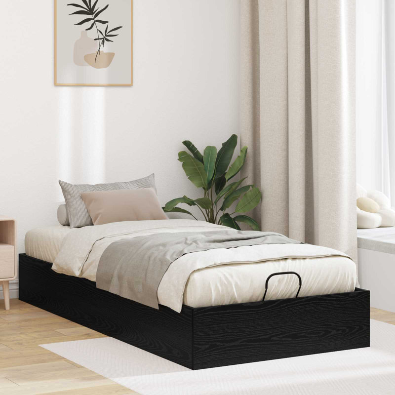 Bed, Black Oak, European Single (90 x 200 cm)