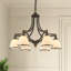 Lustre classique / traditionnel à 6 lumières avec verre givré-133043785