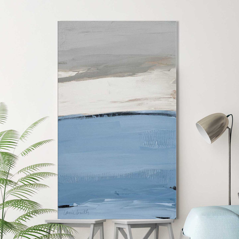 " Blue Flatlands I " Painting Print, 40" H x 18" W x 1" D