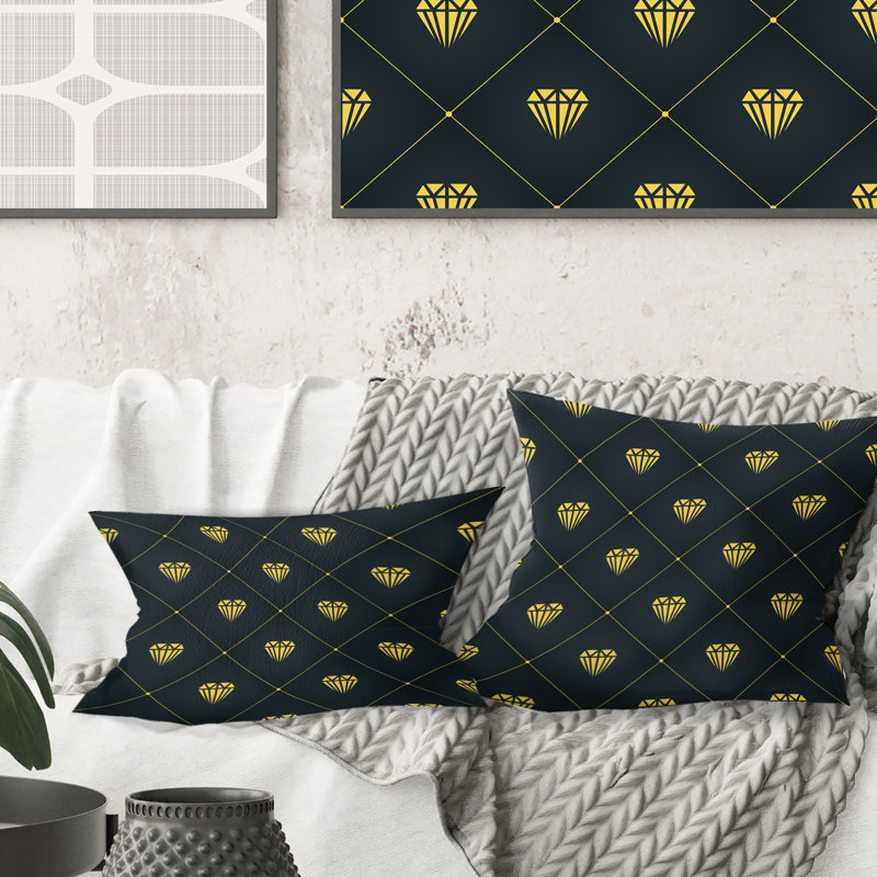 Coussin Golden Heart Design - Mid-Century, 16 po x 1 po