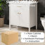 Meuble-lavabo blanc 31 po avec lavabo, charnières à fermeture en douceur, tablettes intérieures réglables, forme incurvée, pieds en bois d'hévéa, poignées dorées mates, élégant pour les salles de bain de style bord de mer en blanc, profil en céramique-594419419