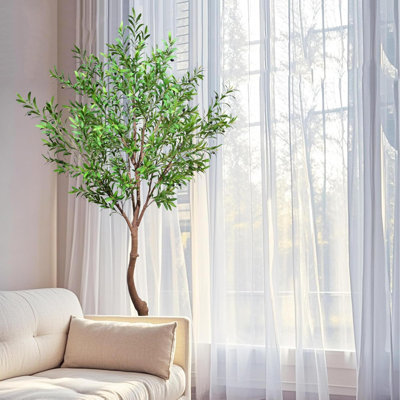 Olive artificielle - plantes d'intérieur pour le salon, arbre en soie réaliste avec olives pour le bureau à domicile et la chambre à coucher