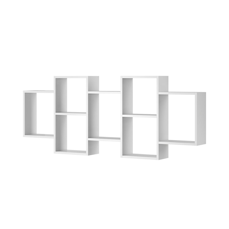 Wallaston 7 Piece Cube Shelf with Hooks, White