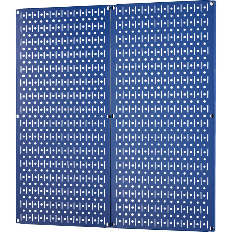 Panneau perforé en acier de 32 po x 32 po, Bleu