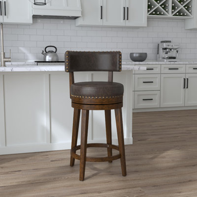 Tabouret pivotant en bois Wendover
