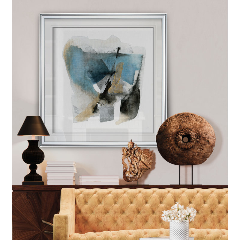 " Artesian Spring II ", 16" H x 16" W x 1.5" D, Silver Framed