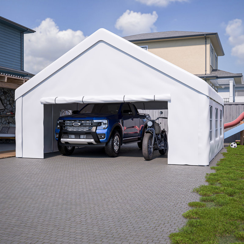 Abri pour événements 20 x 20 pi avec côtés détachables et abri d'auto - équipé de solutions de rangement pour diverses occasions extérieures