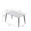 Table de salle à manger 55,12 po en pierre artificielle moderne à rebord droit et pieds en métal noir pouvant accueillir 6 personnes (table de salle à manger seulement)-1597363036-1597363037-1597363027