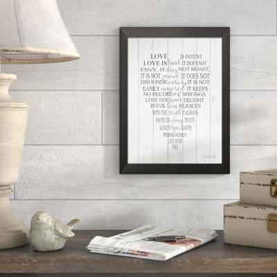 «Love is patient» par Cindy Jacobs, reproduction d'art textuel sur toile