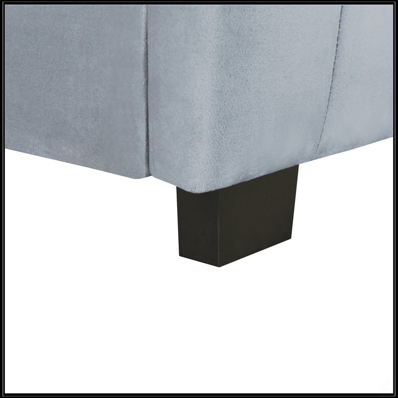 Lit plateforme tapissier simple en velours