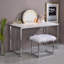 Bureau d'écriture Tennos, finition blanche et chrome