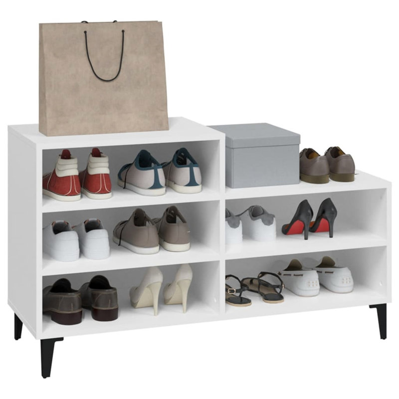 10 Pair Shoe Storage Cabinet, White