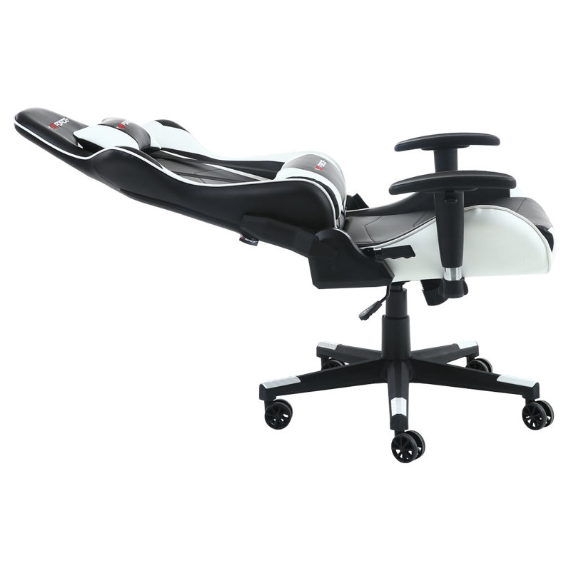 Brayden Studio Forcier Reclining Faux Leather PC & Racing Game Chair, White/Black