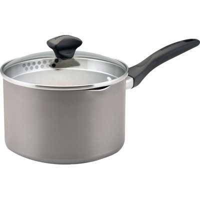 Farberware Dishwasher Safe Nonstick Straining Saucepan with Lid and Pour Spouts