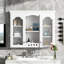 Armoire à pharmacie murale avec 2 portes en verre - Rangement au-dessus de la toilette, amplement d'espace pour la salle de bain