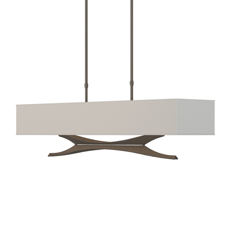 Moreau 4 - Light Kitchen Island Pendant, Natural Anna, Oil Rubbed Bronze