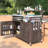 Kitchen Island with Raised Shelf-1611059861