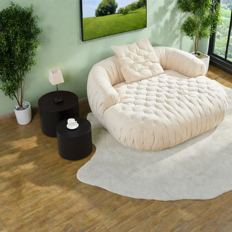 Canapés Cloud Comfort, tissu beige, salon moderne de 167 cm pour la maison, Beige