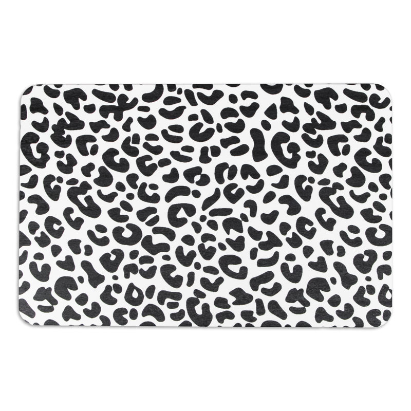Non-Slip Bath Mat, White/Black