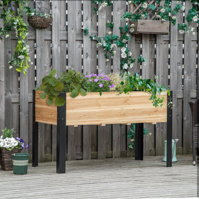 Lit de jardin surélevé de 47 po x 24 po x 29 po Outsunny, jardinière surélevée à cadre en métal pour la cour arrière, patio pour cultiver des légumes, des herbes et des fleurs