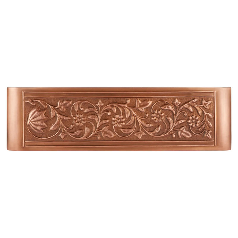 33" Vine Design Copper Farmhouse Sink